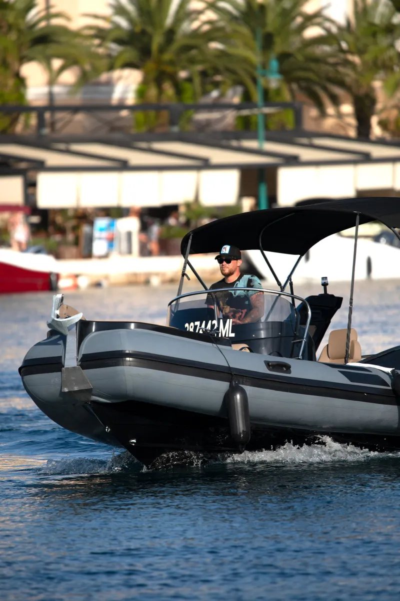 Comfortable motorboat for rent in Mali Lošinj harbour.